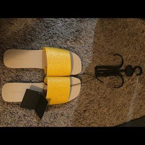 Mustard flat sandals brand new